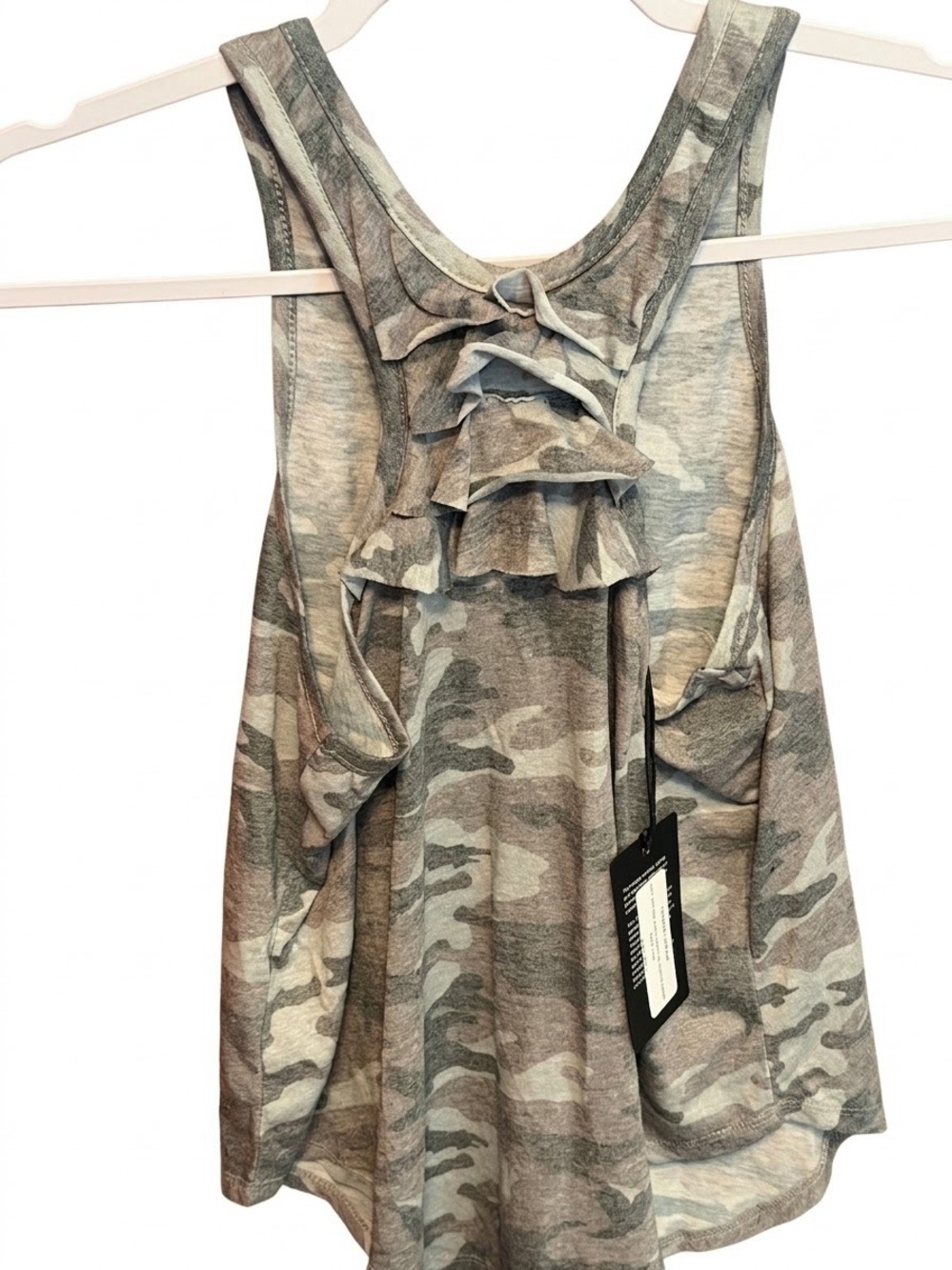 Chaser Camo Ruffle Racerback Tank Top - Picture 2 of 3